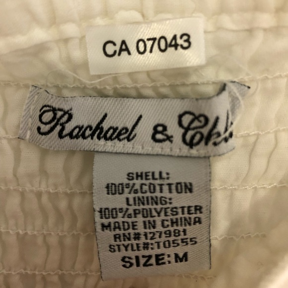 SMOCKED WHITE RUFFLE TANK TOP. never worn. - Picture 3 of 3